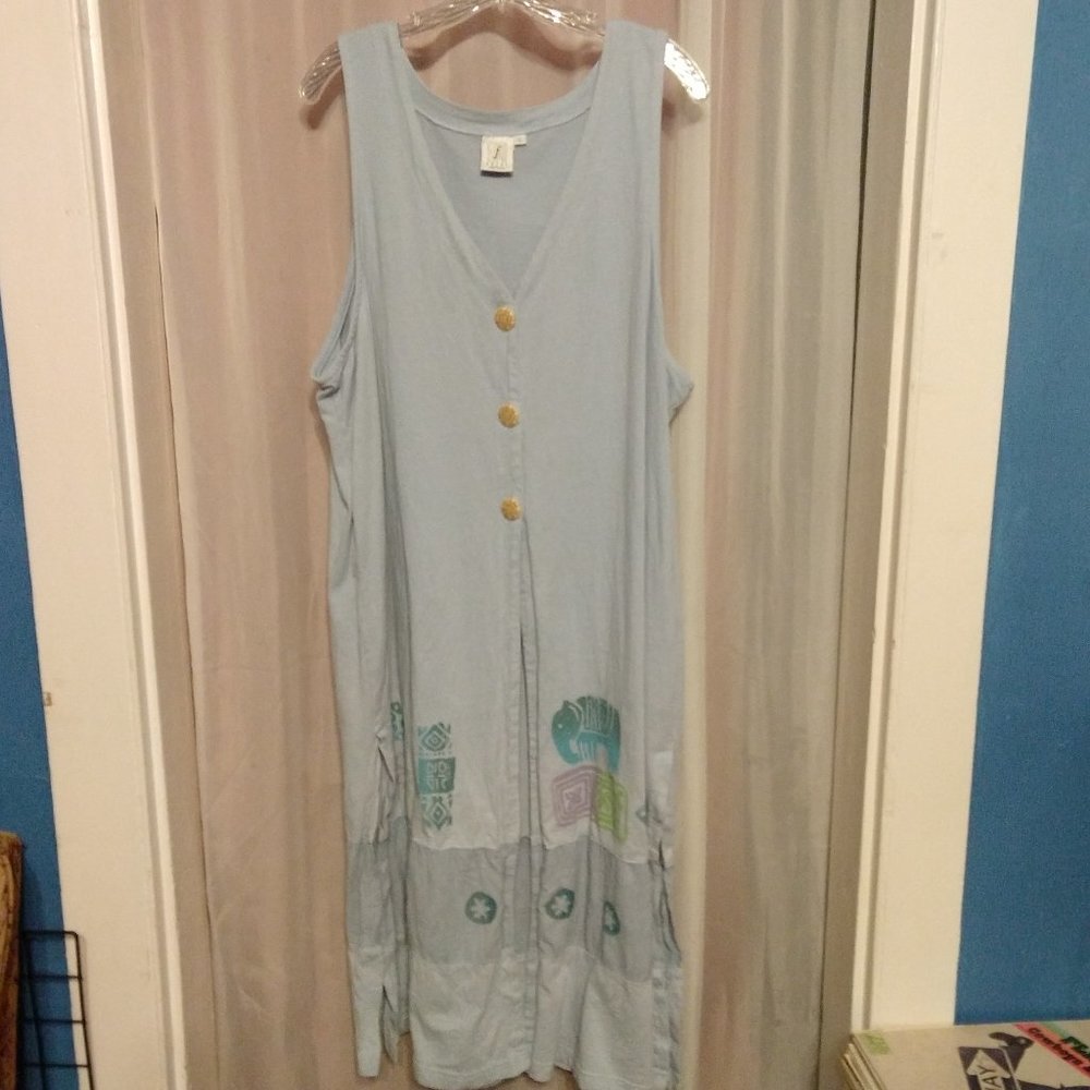 FOCUS Art to Wear Vest Hand Painted Maxi Length